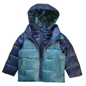 One Kid Car Seat Safe Blue Puffer Jacket size 4